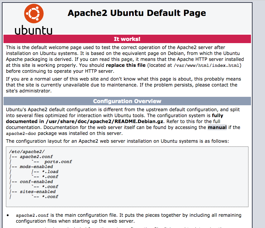 Install WordPress | Apache Default Screen