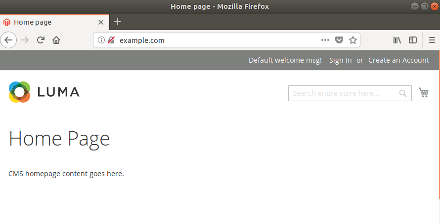Magento 2 install success
