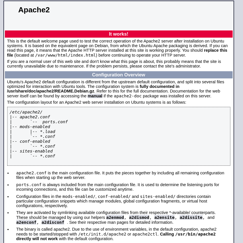 apache default page