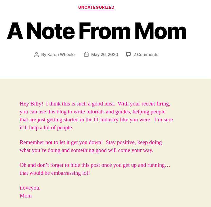 tryhackme blog - note from mom