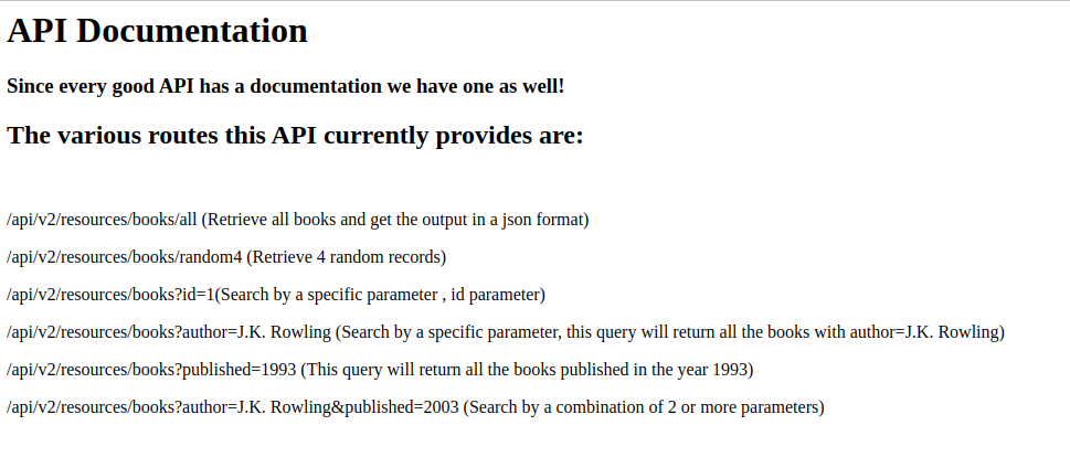TryHackMe Bookstore - API routes