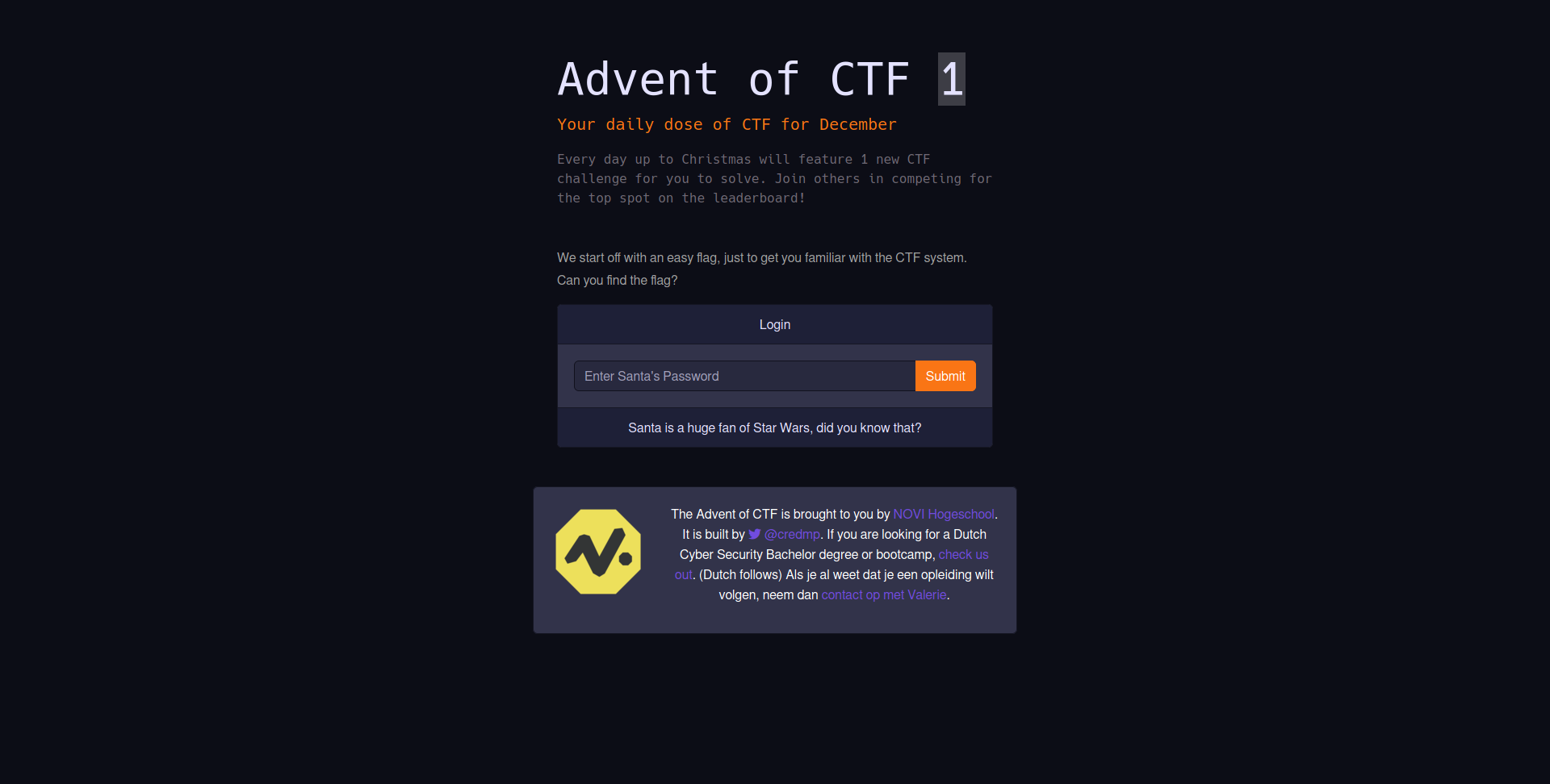 Advent of CTF - Day 1 Site