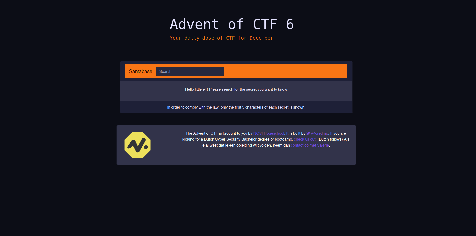 Advent of CTF - Day 6 Site