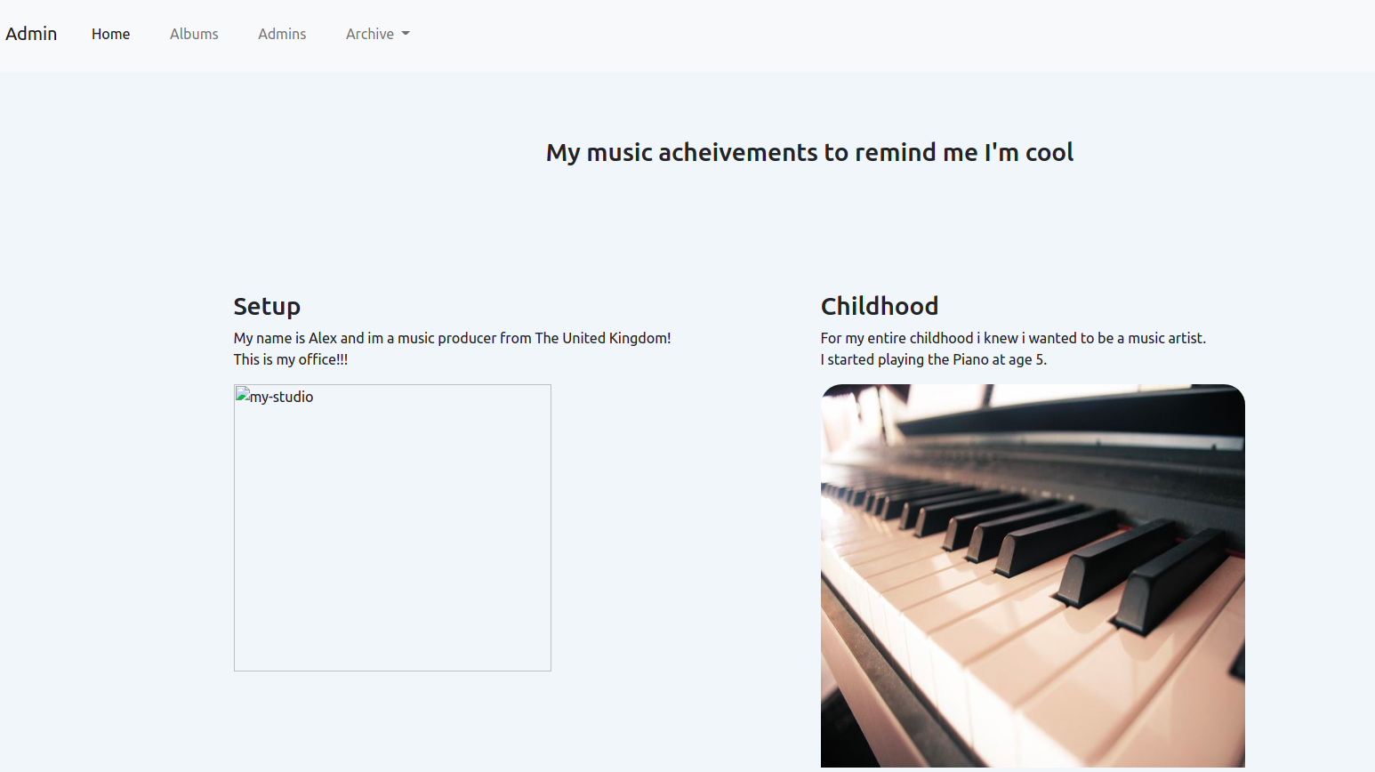 TryHackMe Cyborg Admin page