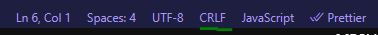 Line ending error ESLint