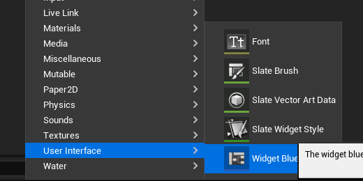 Create a widget blueprint