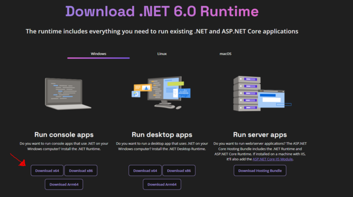 Downloading .net 6