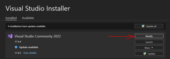 Visual Studio Installer