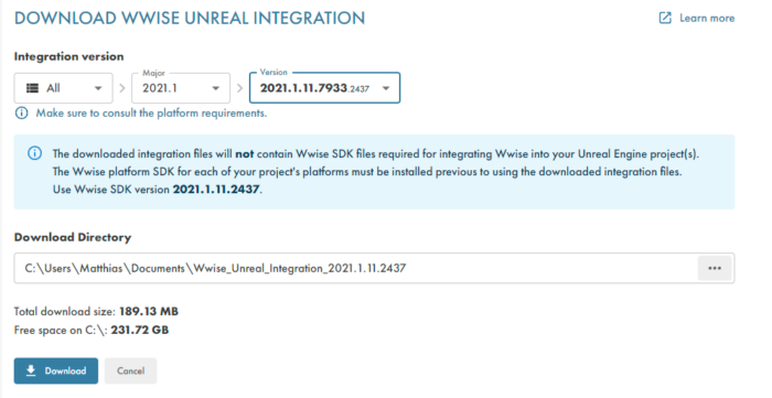 WWise offline integration