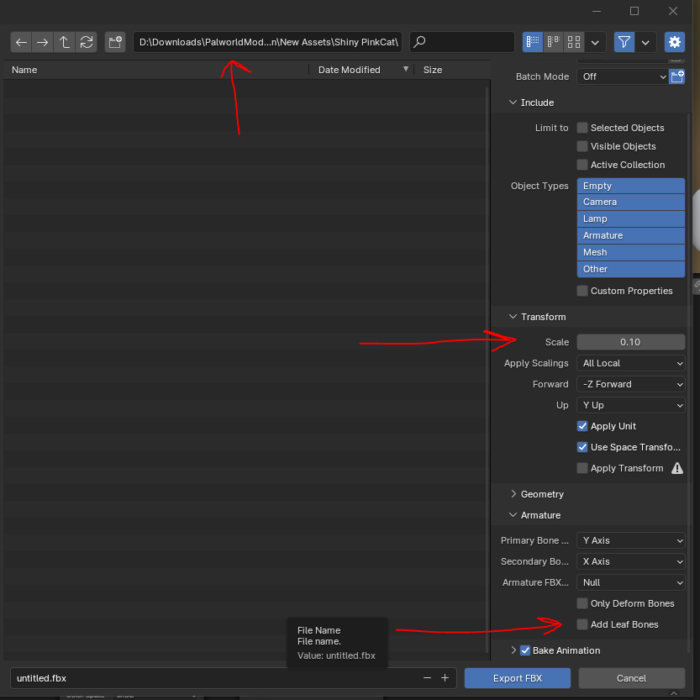 Check these export settings in Blender