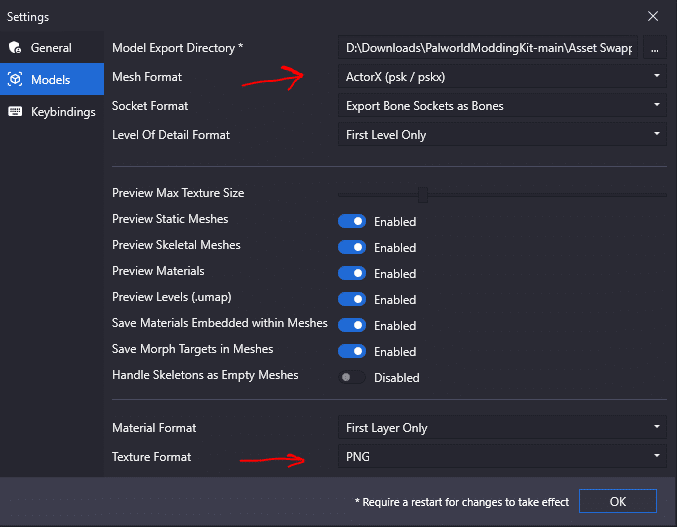 FModel Model Settings