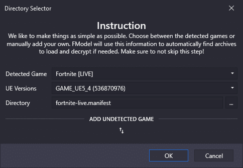 FModel Directory Selector