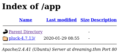 TryHackMe Dreaming | App directory
